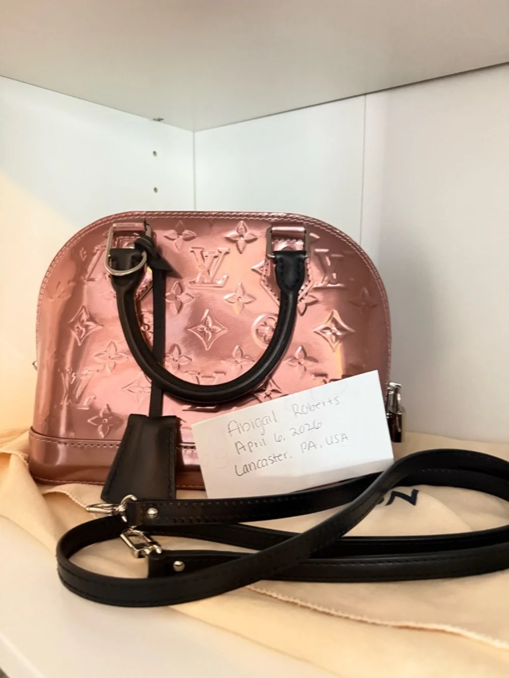Louis Vuitton Alma BB Rose Cuivre Vernis - Picture 4 of 16